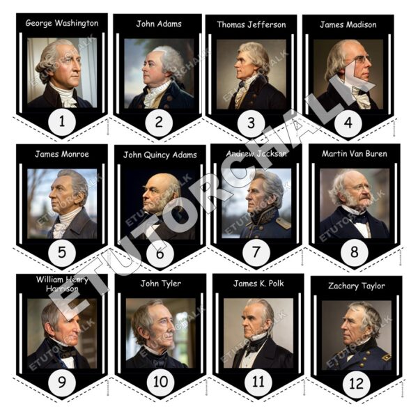 47 USA Presidents Bulletin Board Pennants